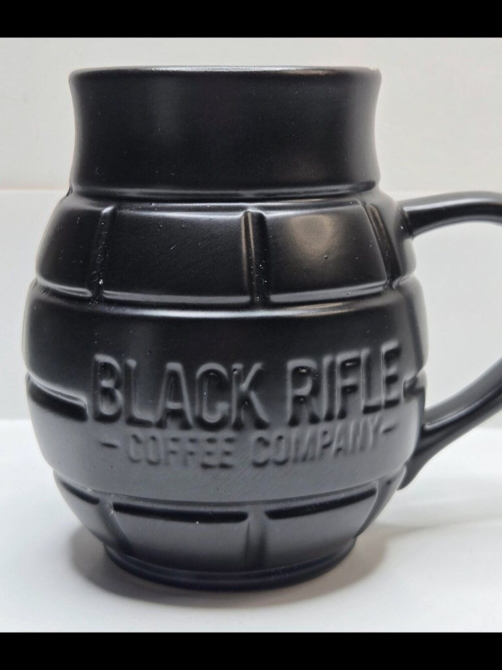 Black Rifle Coffee Company BRCC Grenade Coffee Mug Black Matte Ceramic 24oz